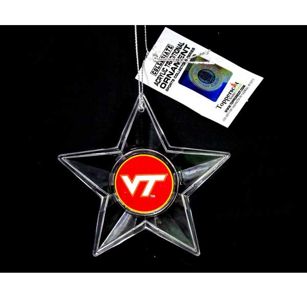 Virginia Tech Ornaments - Acrylic STAR Style - 6 For $18.00  - Virginia Tech