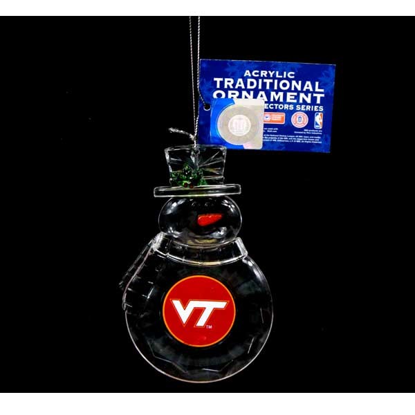 VTech Ornaments - Acrylic SNOWMAN Style - 6 For $18.00 - Virginia Tech
