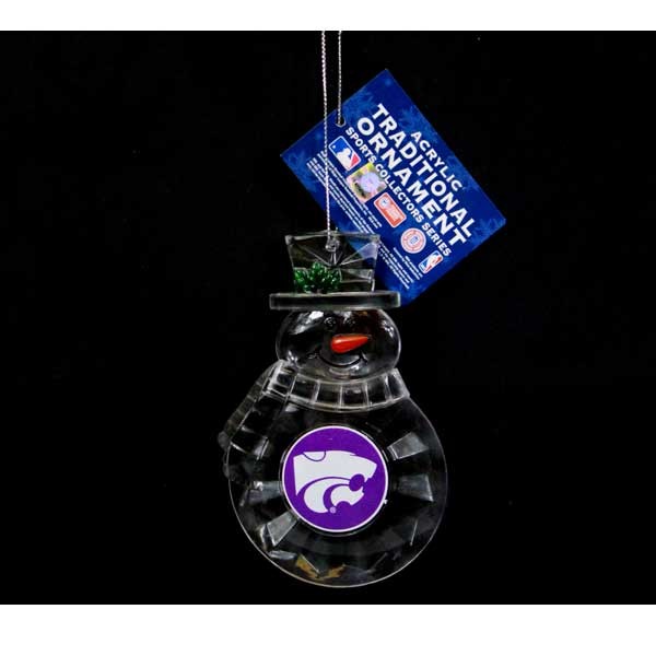 KState Wildcats Ornaments - Acrylic Snowman - 6 For $18.00 - Kansas State