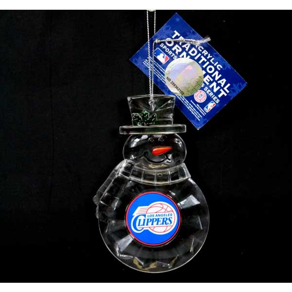 Los Angeles Clippers Ornaments - Acrylic Snowman - 6 For $18.00 - Los Angeles Clippers