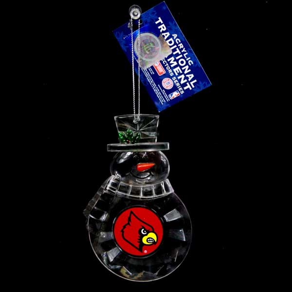 Louisville Cardinals Ornaments - Acrylic Snowman - 6 For $18.00 - Louisville Cardinals