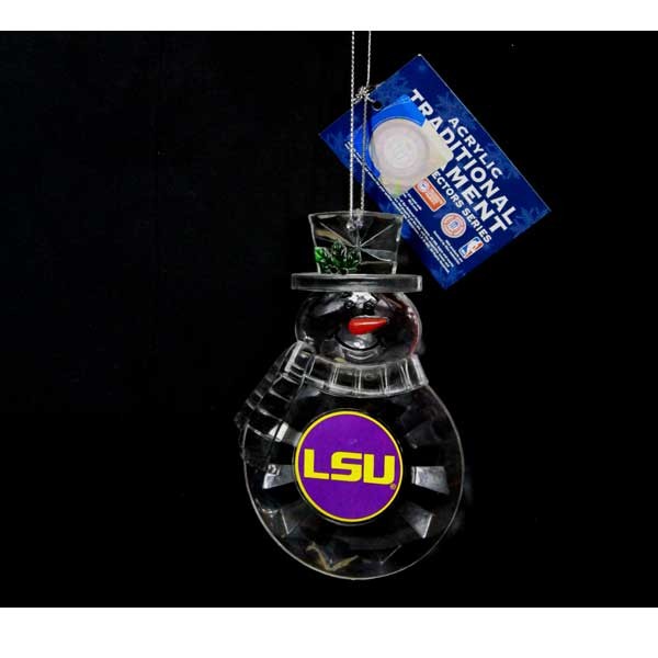 LSU Tigers Ornaments - Acrylic Snowman - 6 For $18.00 - LSU