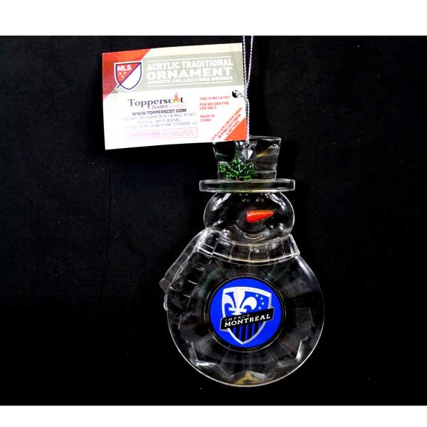 Montreal Impact Football Club Ornaments - Acrylic Snowman - 6 For $18.00 - Montreal Canadiens
