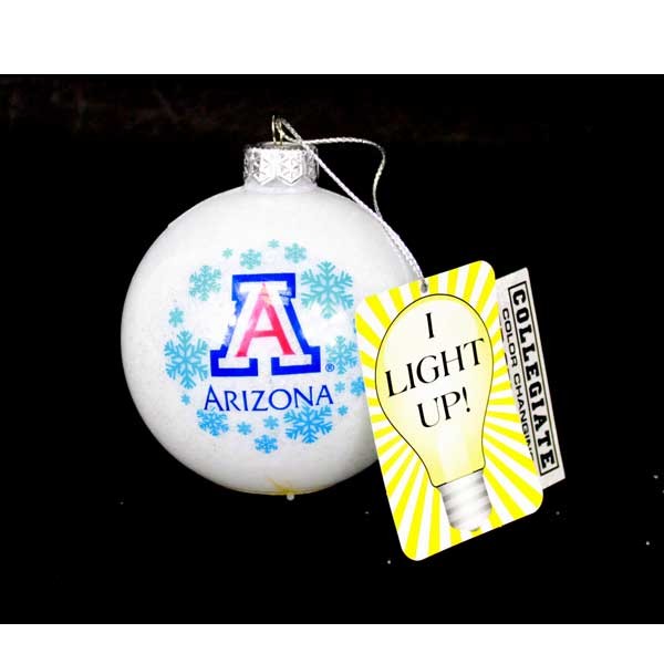 Arizona Wildcats Ornaments - Light Up Snowflake Ball Ornaments - 6 For $18.00 - Arizona Wildcats