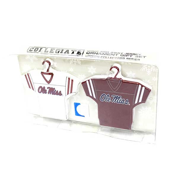 Ole Miss 2Pack Ornaments - Home and Away Jersey Set - 6 Sets For $24.00 - Mississippi Rebels (Ole Miss)
