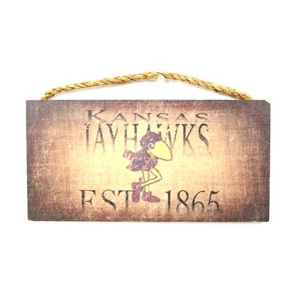 Kansas Jayhawks Signs - EST 1865 Gradient Style - 10'x5" Wooden Signs - 6 For $21.00 - Kansas Jayhawks