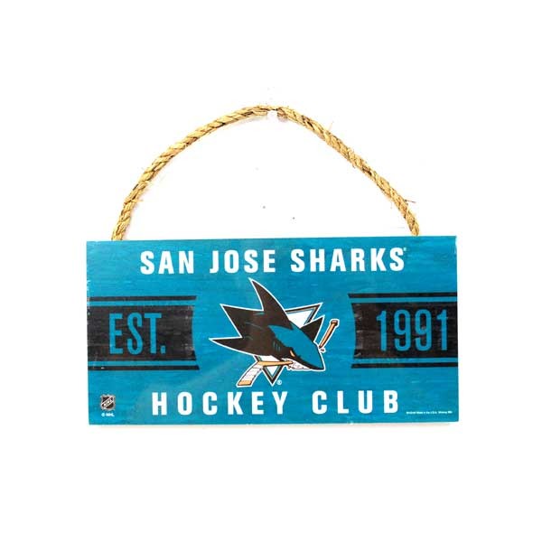 San Jose Sharks Signs - 10"x5" Wooden Signs - Sharks Hockey Club Style - 6 For $21.00 - San Jose Sharks