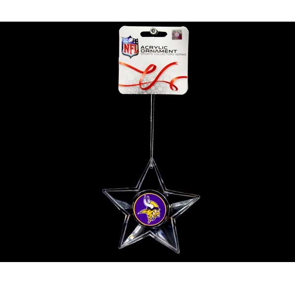 Minnesota Vikings Ornaments - Acrylic Star Style - 6 For $18.00 - Wholesale Minnesota Vikings Products - Vikings Merchandise