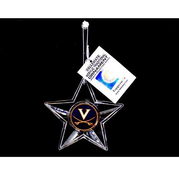 Virginia Cavaliers Ornaments - Acrylic Star Style - 6 For $18.00 - Virginia Cavaliers