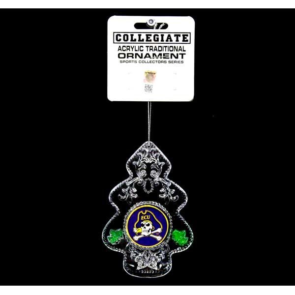 East Carolina Pirates Ornaments - Acrylic Tree Style - 6 For $18.00 - East Carolina Pirates