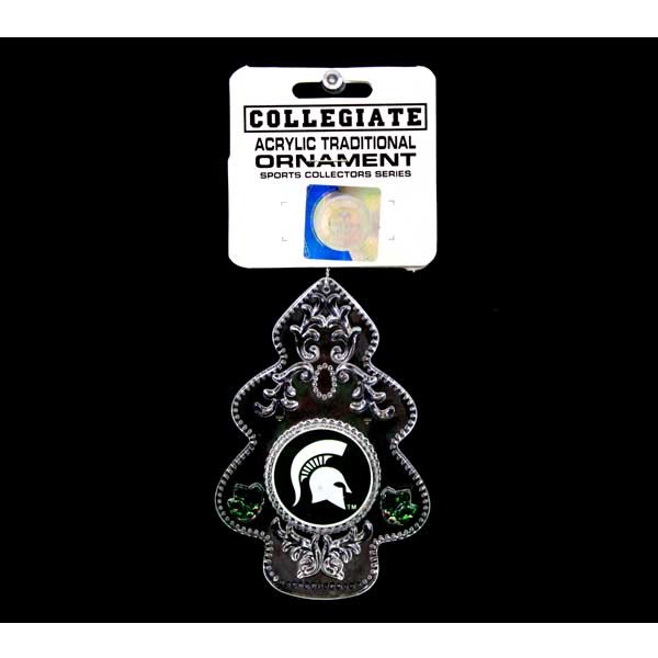 Michigan State Spartans Ornaments - Acrylic Tree Style - 6 For $18.00 - Michigan State