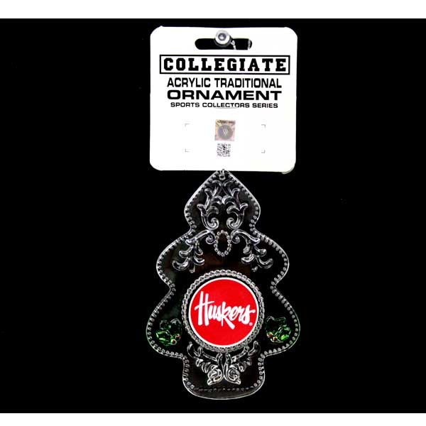 Nebraska Huskers Ornaments - Acrylic Tree Style - 6 For $18.00 - Nebraska Huskers