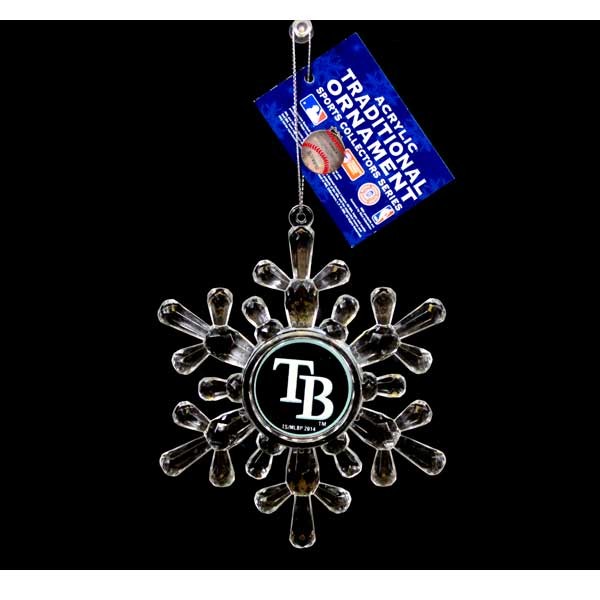 Tampa Bay DRays Ornaments - Acrylic Snowflake Style - 6 For $18.00 - Wholesale Tampa Bay Rays Products - Rays Merchandise