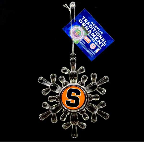 University Of Syracuse Ornaments - Acrylic Snowflake Style - 6 For $18.00 - Syracuse