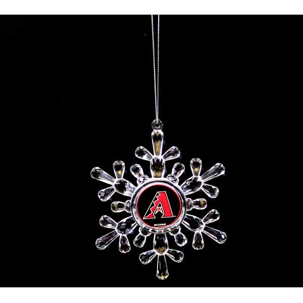Arizona Diamondbacks Ornaments - Acrylic Snowflake Style - 6 For $18.00