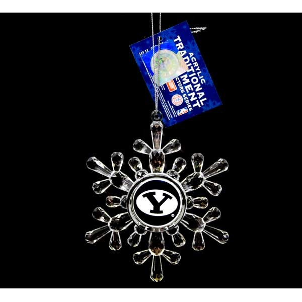 BYU Ornaments - Acrylic Snowflake Style - 6 For $18.00 - BYU