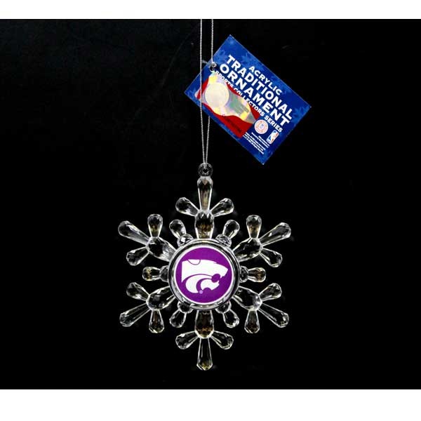 KState Wildcats Ornaments - Acrylic Snowflake Style - 6 For $18.00 - Kansas State