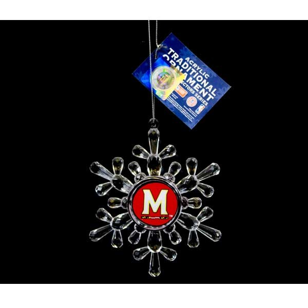 Maryland Terapins Ornaments - Acrylic Snowflake Style - 6 For $18.00 - Maryland Terapins