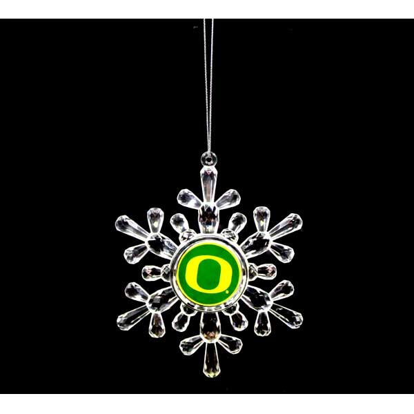 Oregon Ducks Ornaments - Acrylic Snowflake Style - 6 For $18.00 - Oregon Ducks