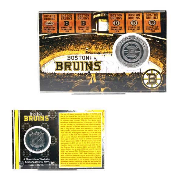 Boston Bruins Collectibles - 4"x6" Acrylic Case With Minted Coin - Highland Mint - 2 For $15.00 - Boston Bruins