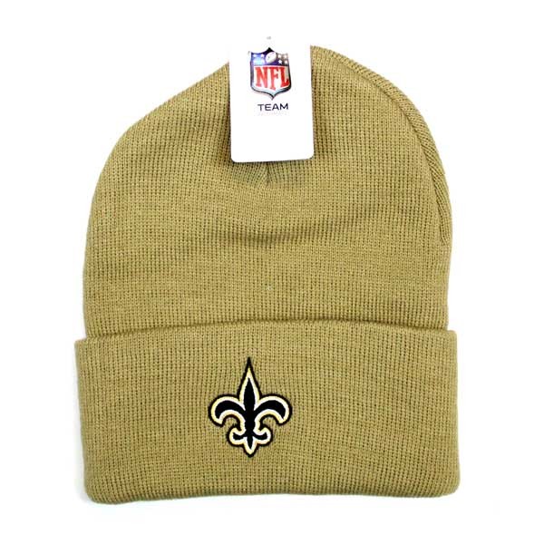 New Orleans Saints Knits - Gold Classic Cuffed Winter Knits - 4 For $24.00 - Wholesale New Orleans Saints Product - Saints Merchandise
