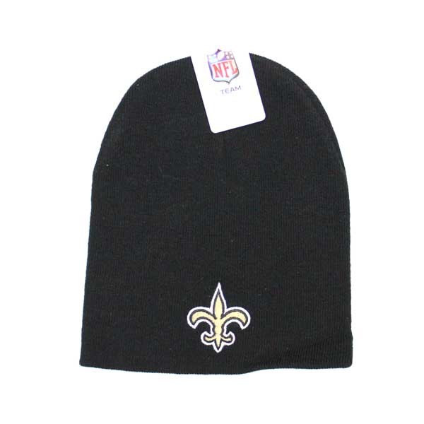 New Orleans Saints Knits - Black Classic Beanies - 4 For $24.00 - Wholesale New Orleans Saints Product - Saints Merchandise 2