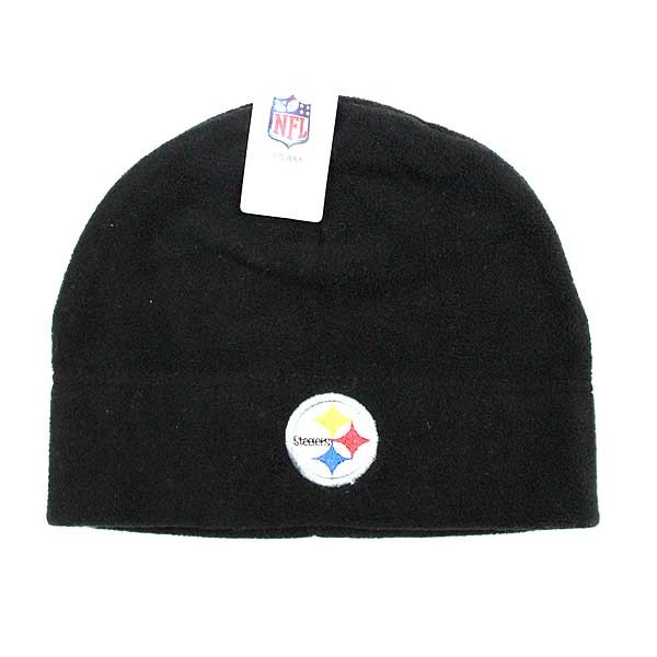 Pittsburgh Steelers Knits - Black Polar Fleece Style Beanies - 4 For $24.00 - Wholesale Pittsburgh Steelers Product - Steelers Merchandise 2