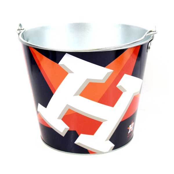 Houston Astros Buckets - 5QT Metal Team Color - May Be Different Than Pictured - 2 For $13.00 - Wholesale Houston Astros Products - Astros Merchandise