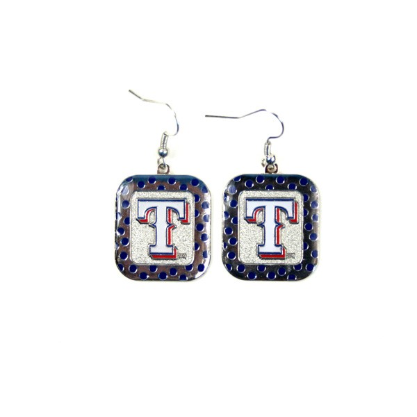Blowout - Texas Rangers Earrings - The POLKA DOT Dangle - 12 Pair For $24.00 - Wholesale Texas Rangers Products - Rangers Merchandise