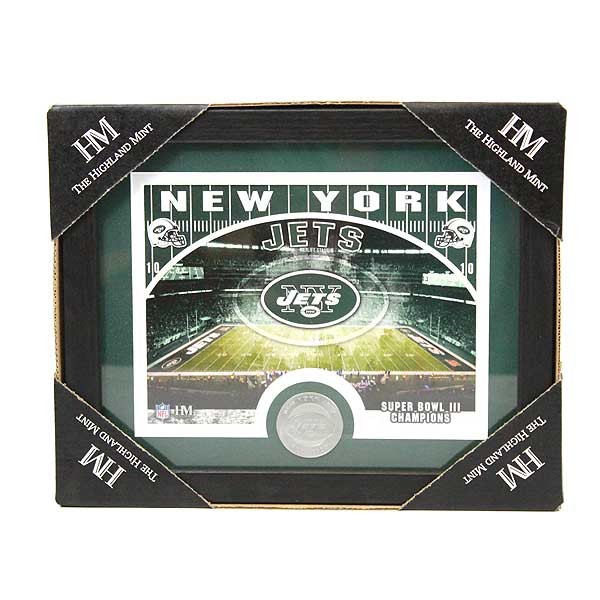 New York Jets Collectibles - Highland Mint - 11"x9" Photo Frame With Minted Coin - 2 For $24.00 - Wholesale New York Jets Products - Jets Merchandise
