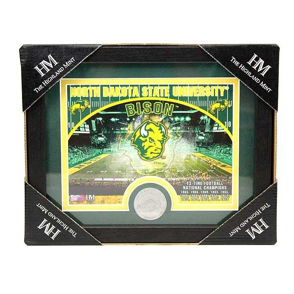 North Dakota State Bisons Collectibles - Highland Mint - 11"x9" Photo Frame With Minted Coin - 2 For $24.00  - North Dakota State