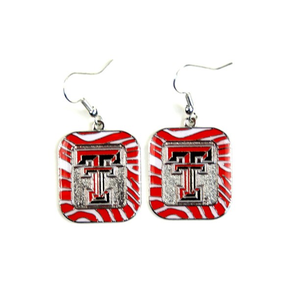 Blowout - Texas Tech Earrings - The ZEBRA Dangle - 12 Pair For $24.00 - Texas Tech