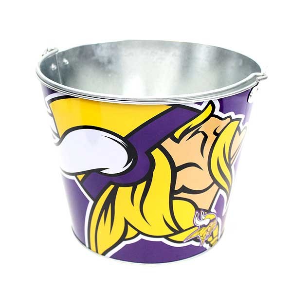 Minnesota Vikings Buckets - 5QT Team Color Metal Buckets - May Not Be As Pictured - 2 For $13.00 - Wholesale Minnesota Vikings Products - Vikings Merchandise
