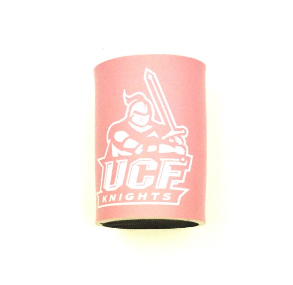 Blowout - UCF Golden Knights - Pink Flat Bottom Neoprene Can Coozie - 24 For $12.00 - UCF