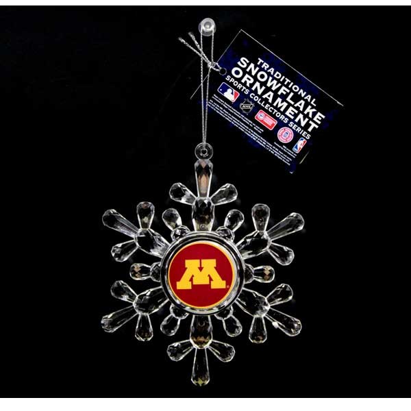Minnesota Gophers Ornaments - Acrylic Snowflake Style - 6 For $18.00 - Minnesota Gophers