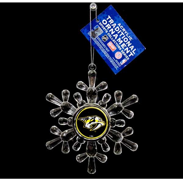 Nashville Predators Ornaments - Acrylic Snowflake Style - 6 For $18.00 - Nashville Predators