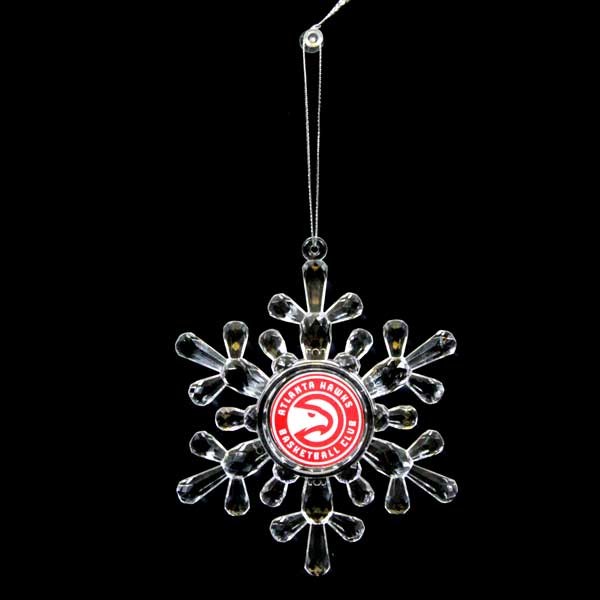 Atlanta Hawks Ornaments - Acrylic Snowflake Style - 6 For $18.00 - Atlanta Hawks