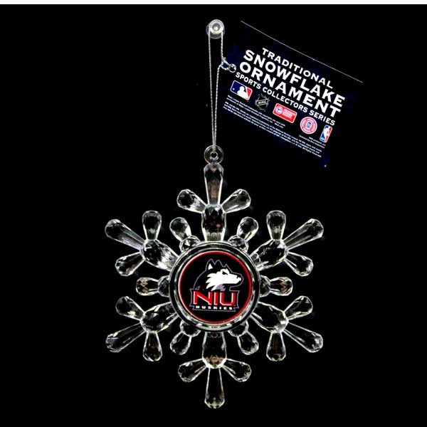 Northern Illinois University Huskies Ornaments - Acrylic Snowflake Style - 6 For $18.00 - Illinois