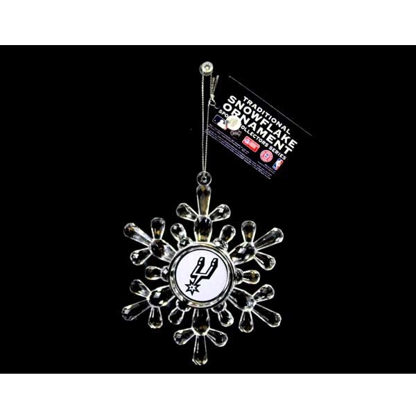 San Antonio Spurs Ornaments - Acrylic Snowflake Style - 6 For $18.00 - San Antonio Spurs