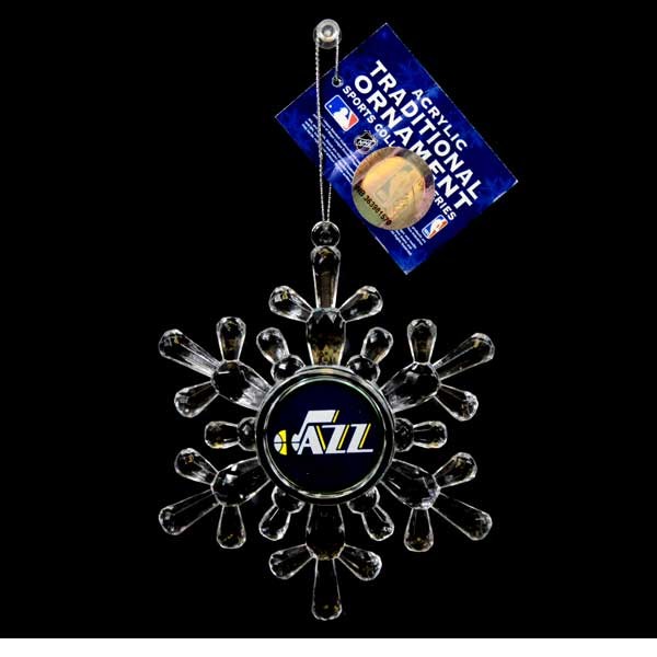 Utah Jazz Ornaments - Acrylic Snowflake Style - 6 For $18.00 - Utah Jazz