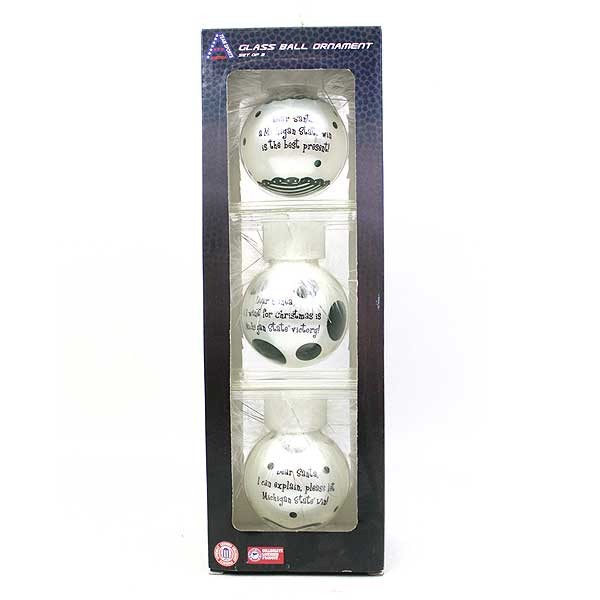 Michigan State Ornaments - 3Pack Victory Style - 6 Packs For $30.00 - Michigan State