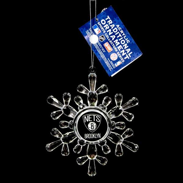 Brooklyn Nets Ornaments - Acrylic SnowFlake Style - 6 For $18.00 - Brooklyn Nets