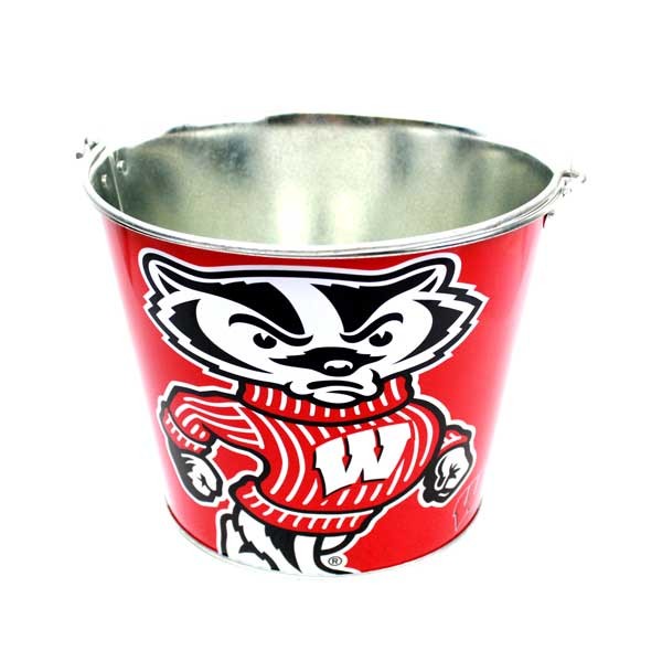Wisconsin Badgers Buckets - 5QT Team Color Metal - May Not Be As Pictured - 2 For $13.00 - Wisconsin Badgers