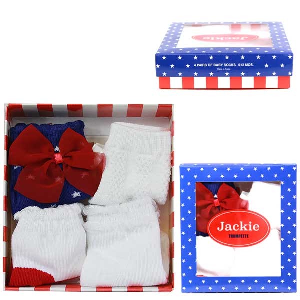 Trumpette Socks - Jackie Style 4Pair Pack - 0 to 12 Months - 6 Packs For $21.00 - Wholesale Apparel - Wholesale NFL Shirts - Wholesale Jerseys