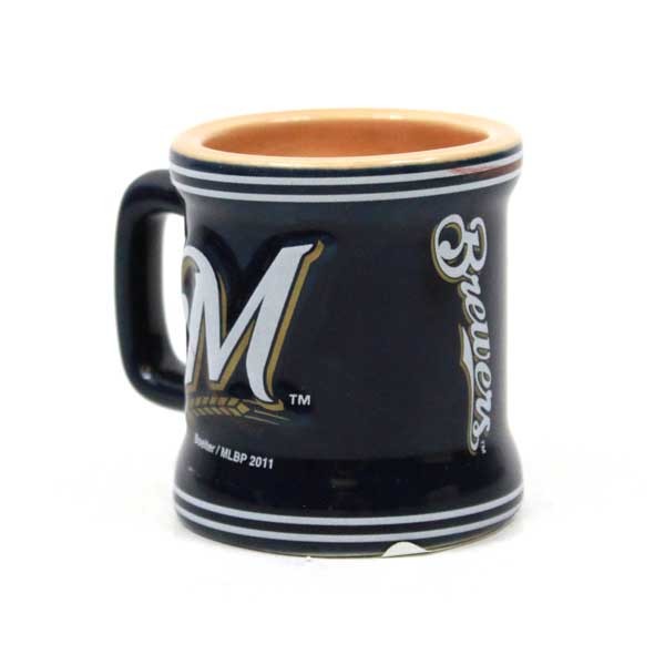 Milwaukee Brewers - 2OZ Sculpted Ceramic Shot Mug - 6 For $21.00 - Wholesale Milwaukee Brewers Products - Brewers Merchandise