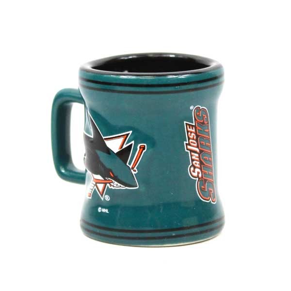 San Jose Sharks - 2OZ Ceramic Sculpted Shot Mugs - 6 For $21.00 - San Jose Sharks