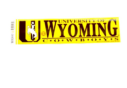 Blowout - University Of Wyoming Bumper Stickers - 3"x12" - Win Style - 12 For $12.00 - Wyoming Cowboys