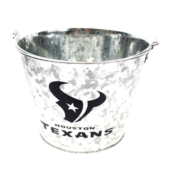 Houston Texans Buckets - 5QT Metal Galvanized Style - 4 For $20.00 - Wholesale Houston Texans Products - Texans Merchandise