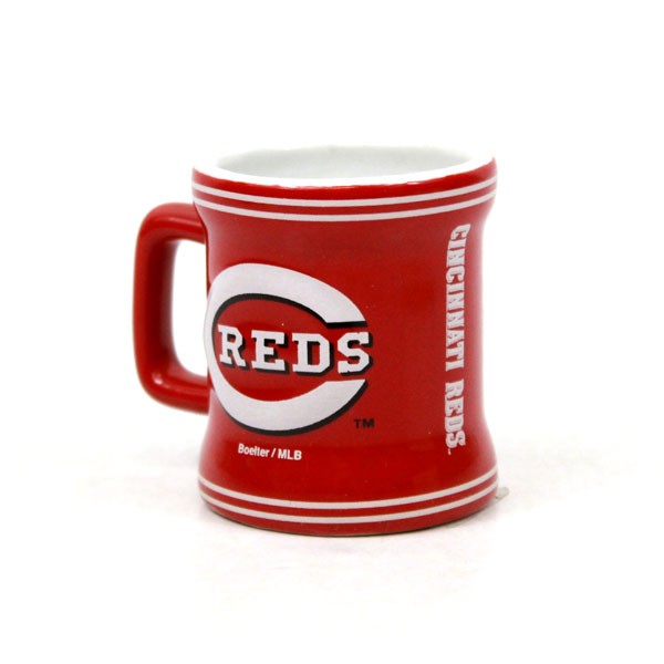 Cincinnati Reds Mini Mugs - 2OZ Ceramic Sculpted Style - 6 For $21.00 - Wholesale Cincinnati Reds Products - Reds Merchandise
