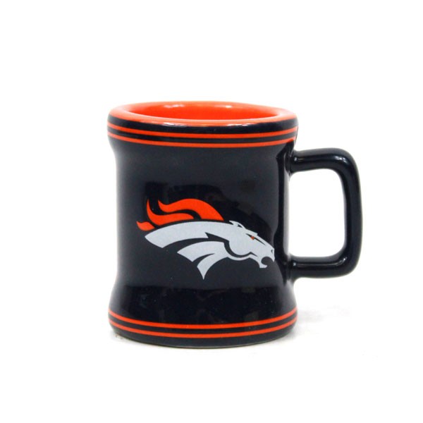 Denver Broncos Mini Mugs - 2OZ Ceramic Sculpted Style - 6 For $21.00 - Wholesale Denver Broncos Products - Denver Merchandise 2